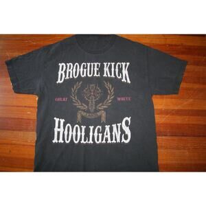 WWE WWF Brogue Kick Hooligans Mens Black Authentic Wear 2011 T Shirt Size Large